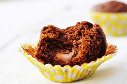 Chocolate and Banana Creme Egg Surprise Muffins