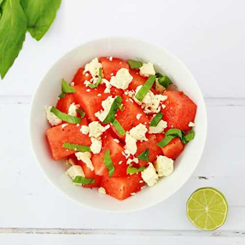 Basil, Feta and Watermelon Salad