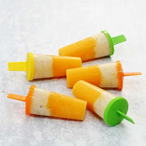 Peach and Banana Ice Lollipops