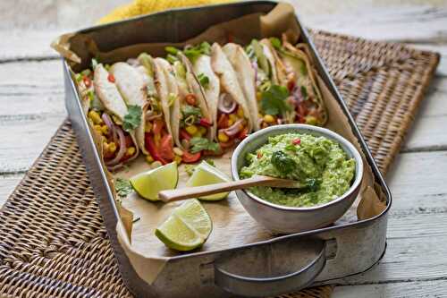 Vegetarian tacos with guacamole