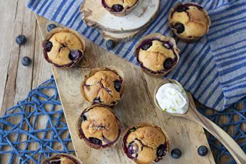 Muffins with blueberries and yogurt