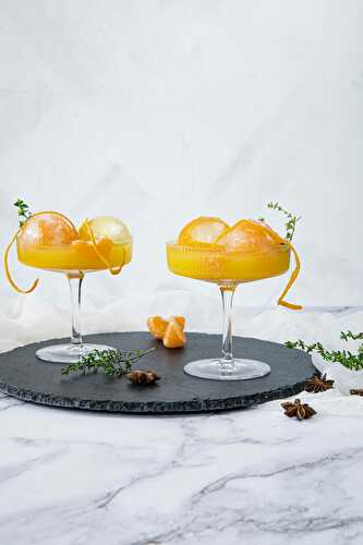 Ginger - orange mocktail with star anise and thyme