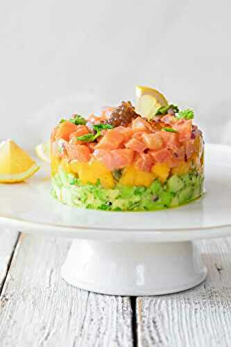 Smoked salmon tartare with mango and avocado