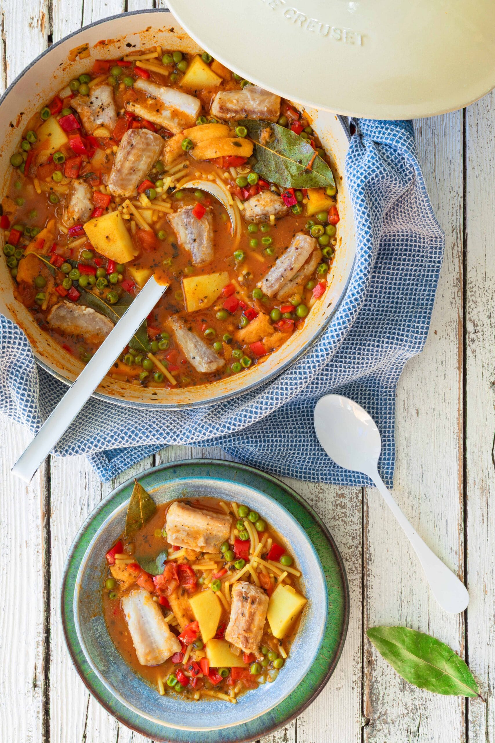 Dogfish stew with vermicelli