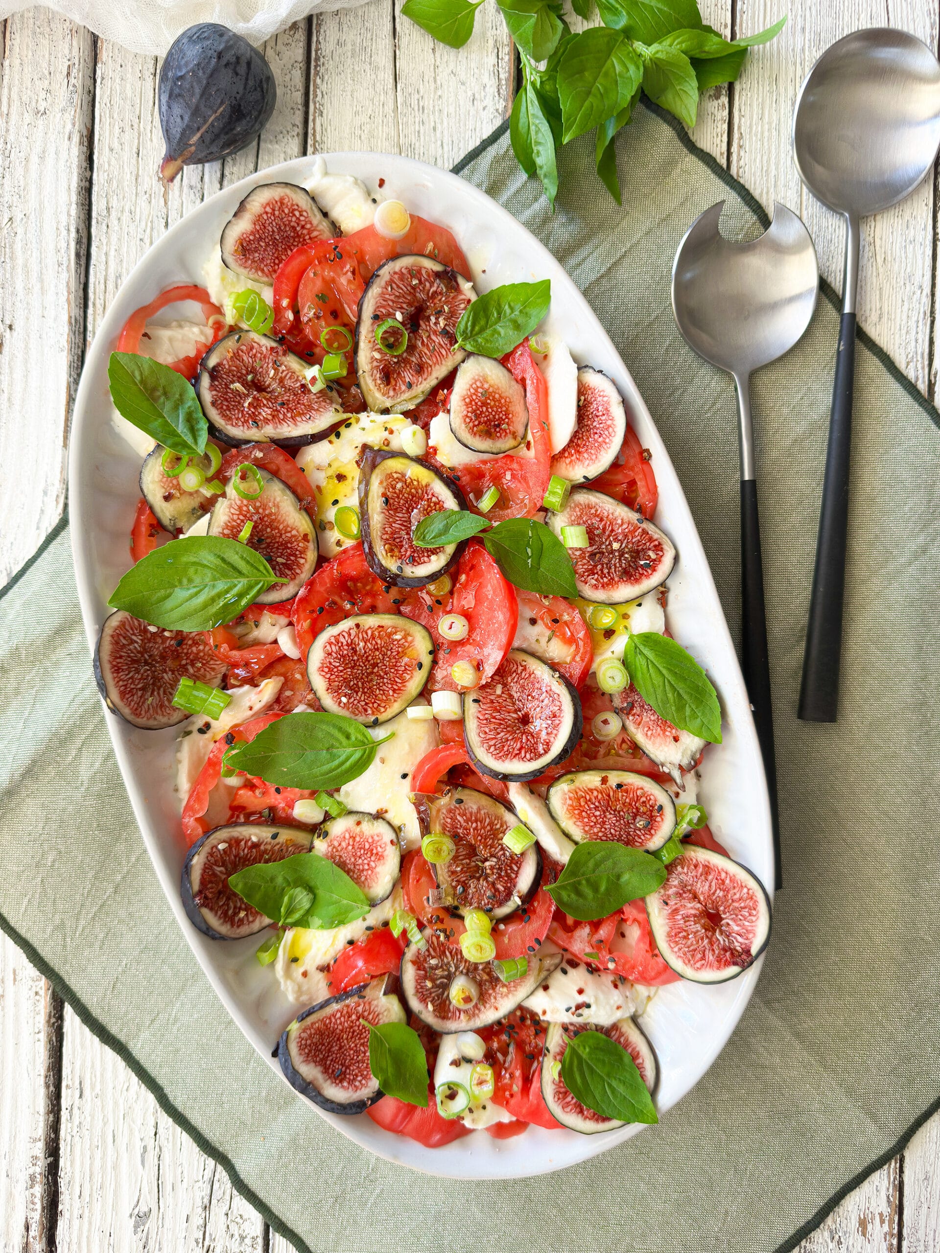 Caprese salad with fresh figs