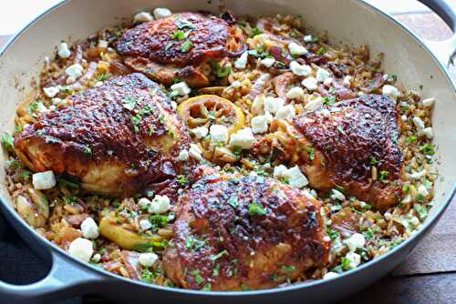 Harissa Chicken and Rice with Lemons and Dates | Serving Tonight