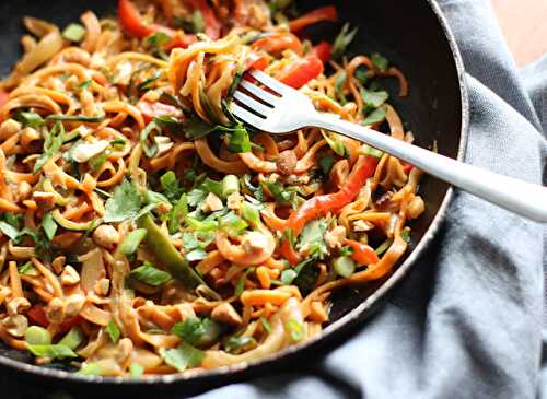 Swoodles and Zoodles with Spicy Peanut Sauce | Serving Tonight