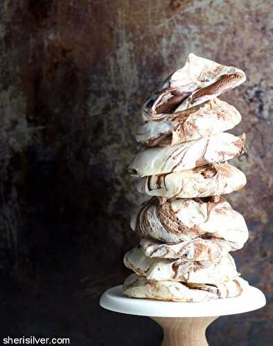 Chocolate swirled meringues {vegan} | Sheri Silver - living a well-tended life... at any age
