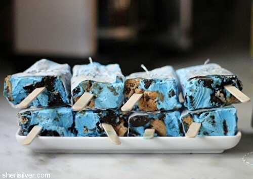 Cookie monster popsicles