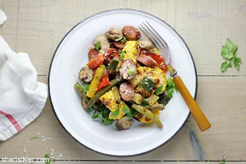 Dinner irl: foil packet sausage and vegetables | Sheri Silver - living a well-tended life... at any age