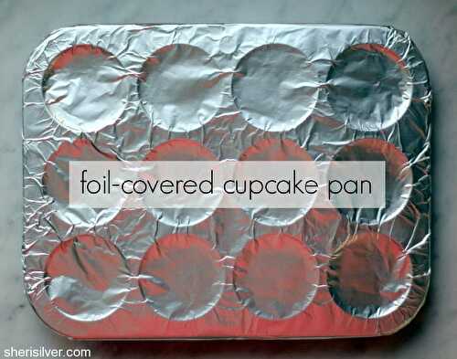 Favor-"ette": foil-covered cupcake pans | Sheri Silver - living a well-tended life... at any age