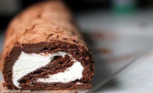 Flourless chocolate roulade