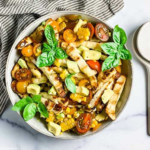 Halloumi corn and tomato salad | Sheri Silver - living a well-tended life... at any age