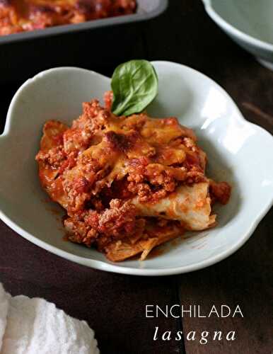 "Mini cooks" dinner - enchilada lasagna