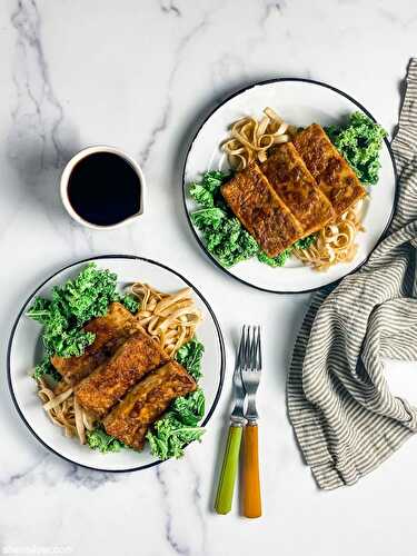 Pan fried tofu with kale and noodles | Sheri Silver - living a well-tended life... at any age