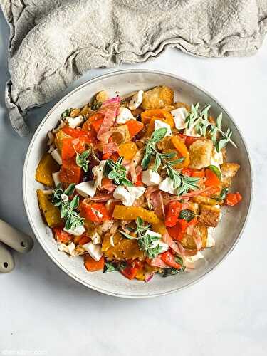 Roasted pepper panzanella | Sheri Silver - living a well-tended life... at any age