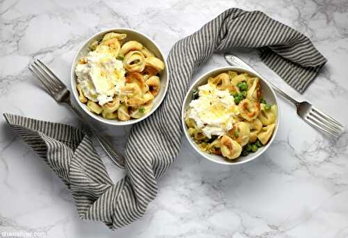 Shortcuts: crispy tortellini with ricotta and peas | Sheri Silver - living a well-tended life... at any age