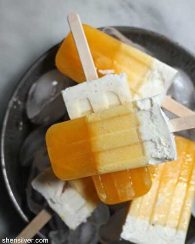 Striped creamsicle popsicles