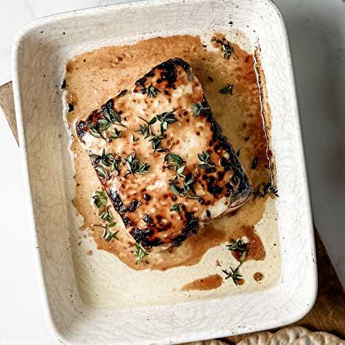 Roasted feta with honey and thyme