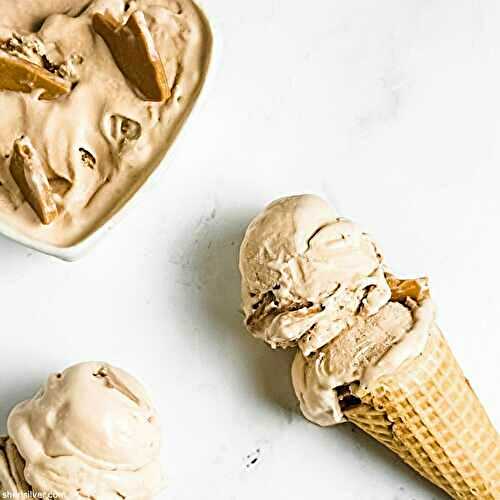 Easy coffee malt roasted white chocolate ice cream!