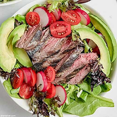 Easy grilled steak salad with herb shallot dressing!