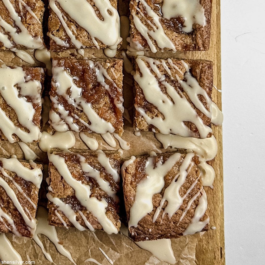 Apple butter bars with maple glaze