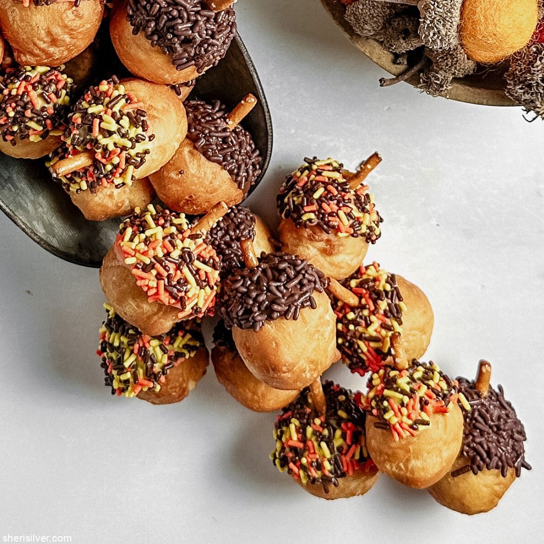 Easy acorn donut holes!