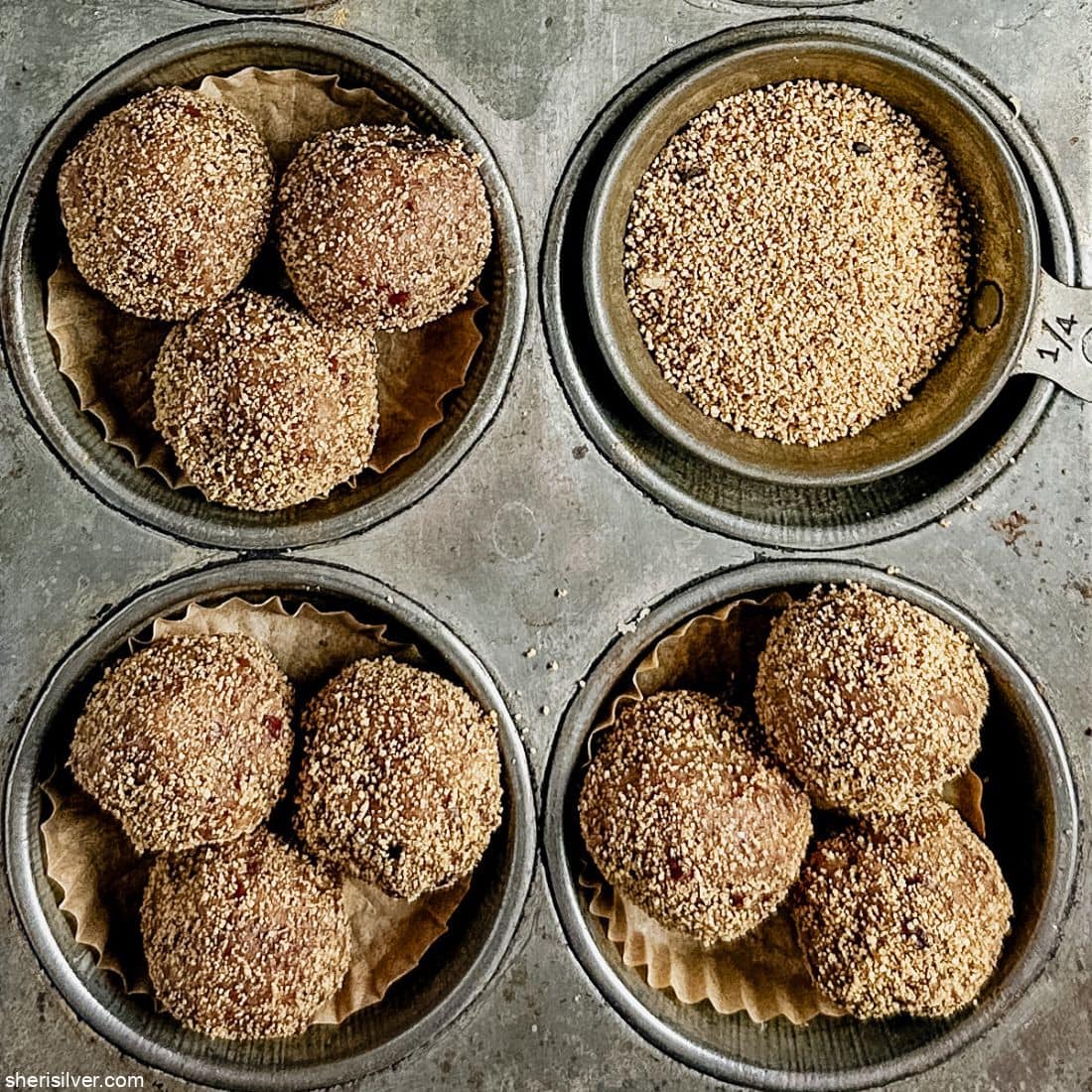 Tahini date truffles