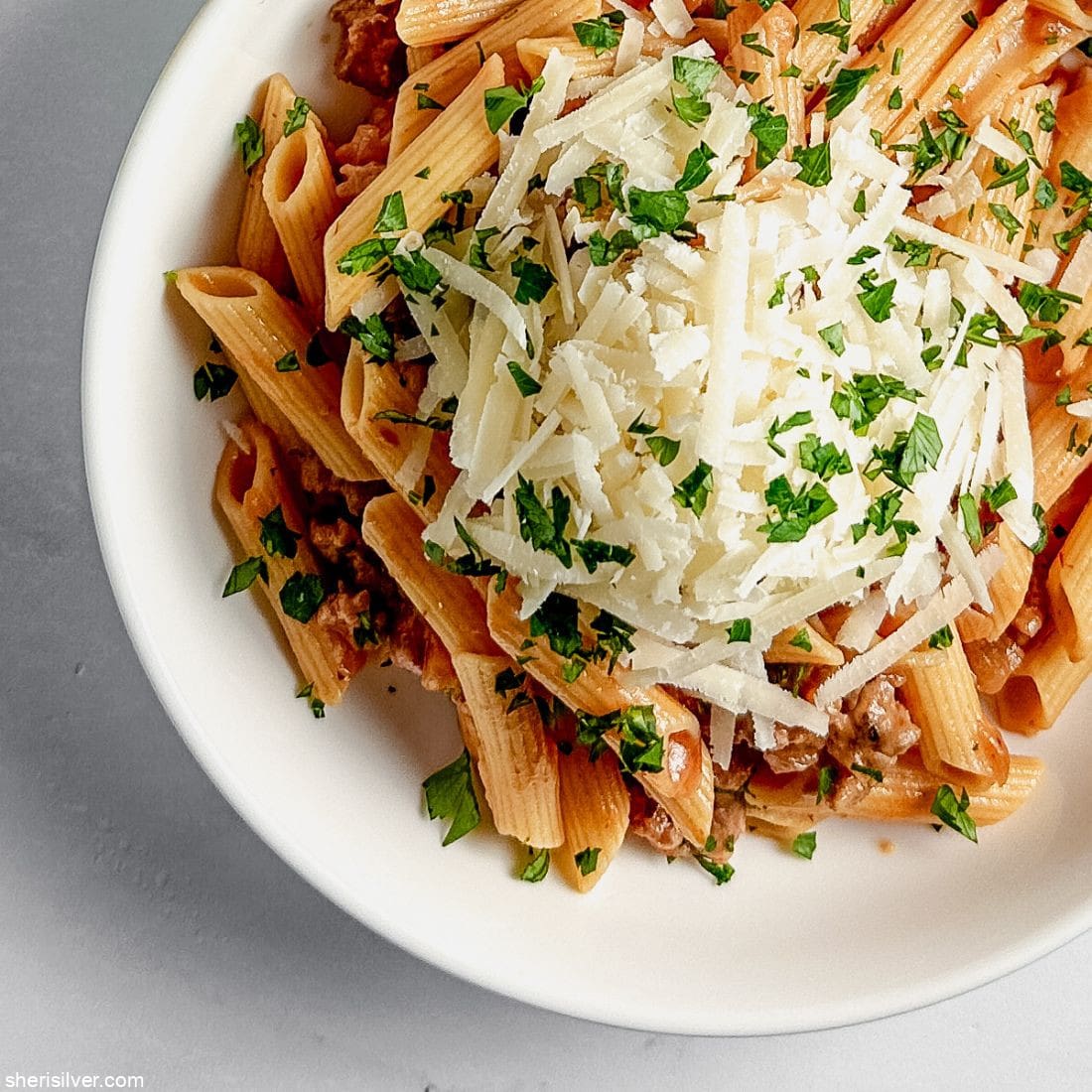 Pasta with quick sausage ragu