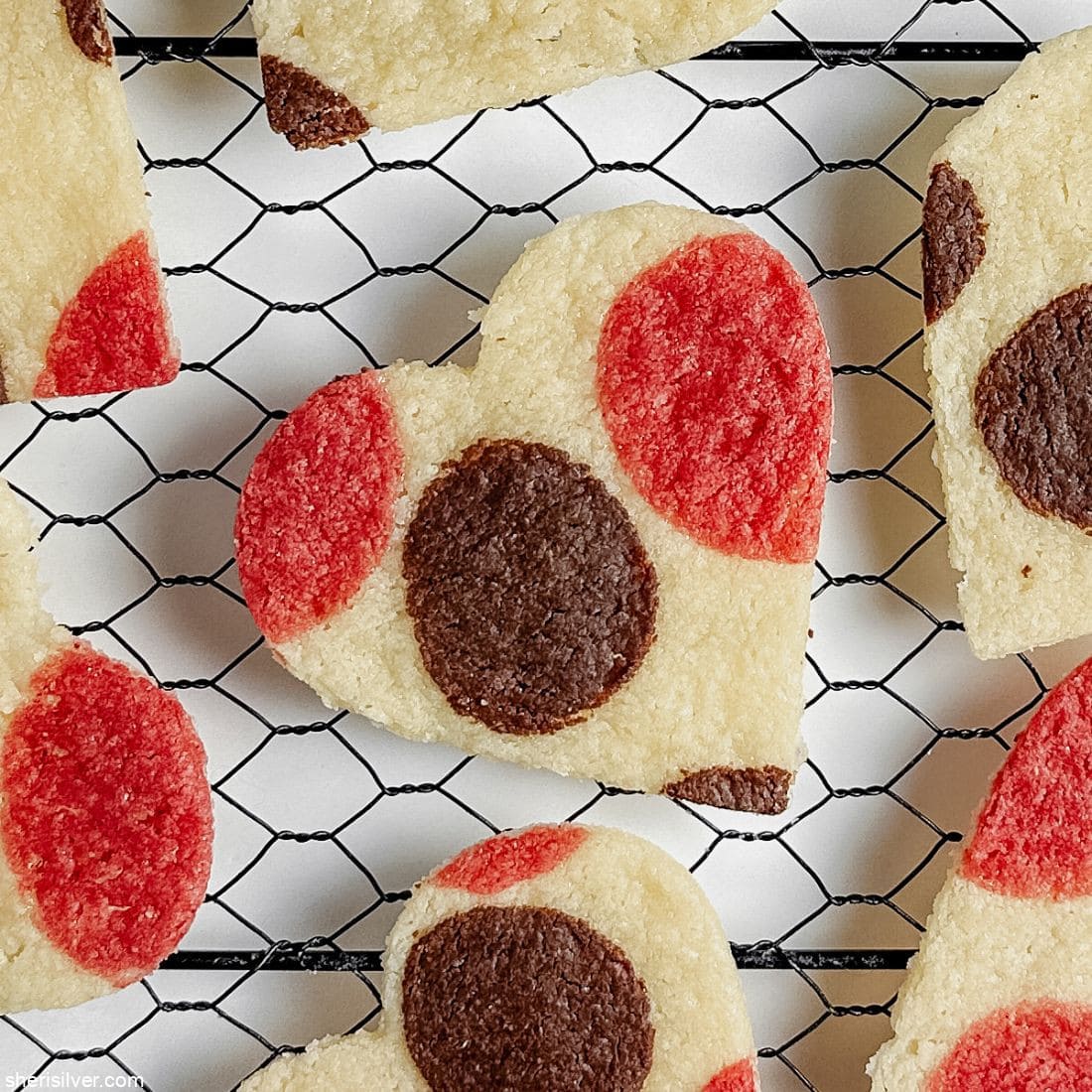 Polka dot shortbread hearts!