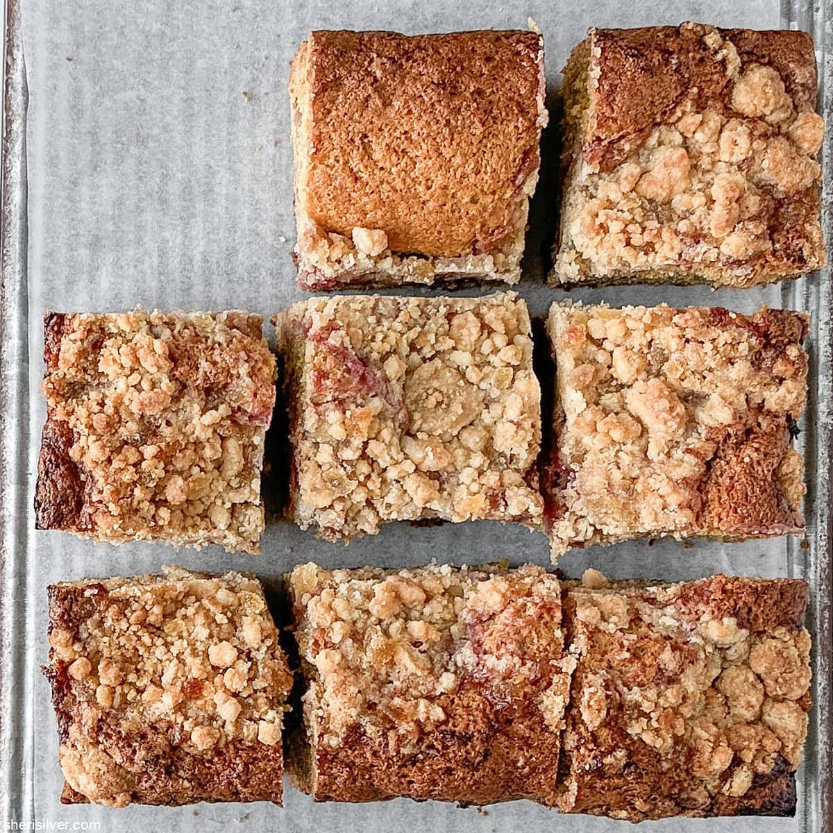 Spiced coffee cake with raspberry curd