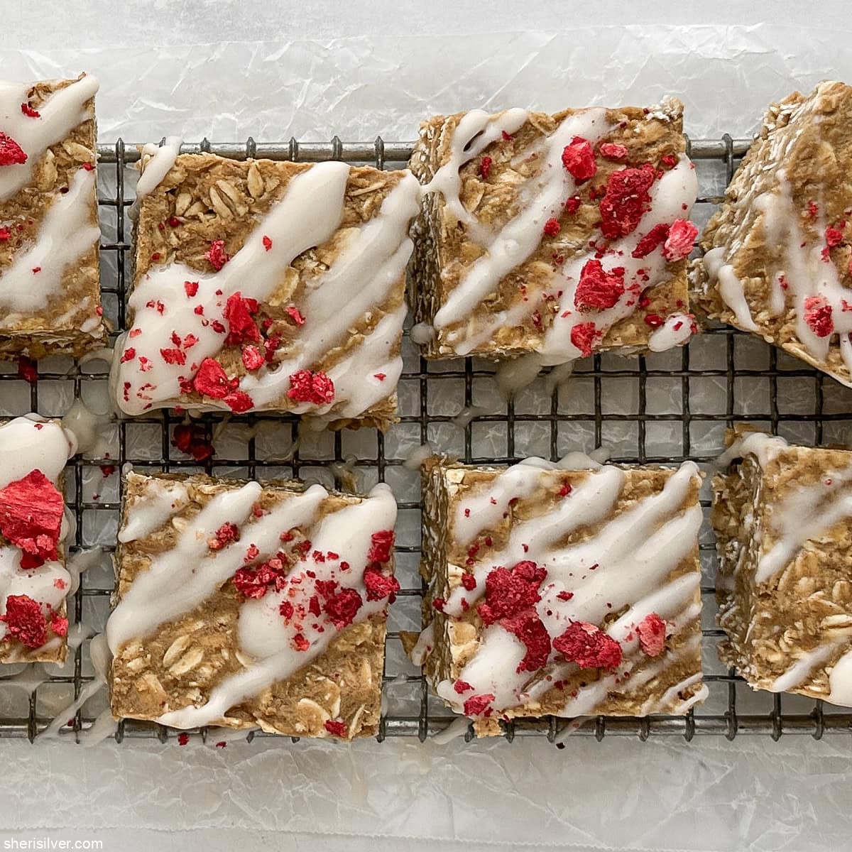 Vanilla Tahini Protein Oat Bars (No-Bake, Freezer Friendly)