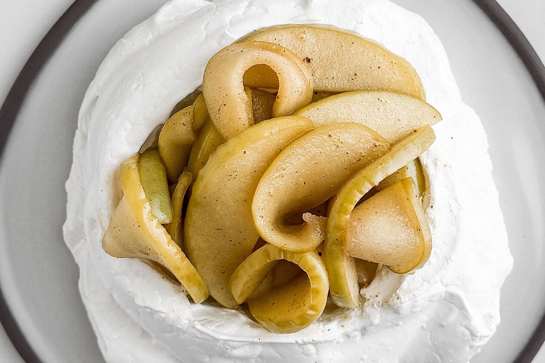 Mini Honey Pavlovas with Spiced Apples (A Sweet New Year Dessert)