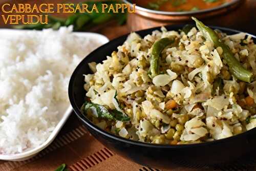 Cabbage Pesara pappu Vepudu