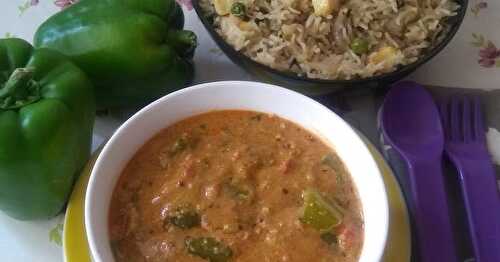 Capsicum Masala Curry - North Karnataka Style
