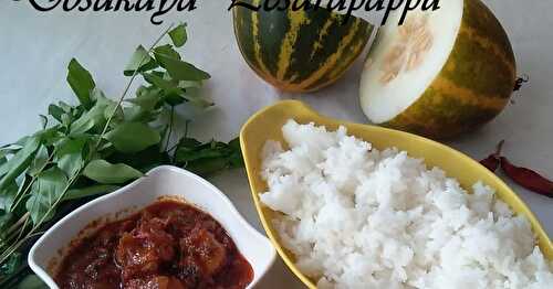 Dosakaya Pesara pappu (Yellow cucumber in Moong Dal)