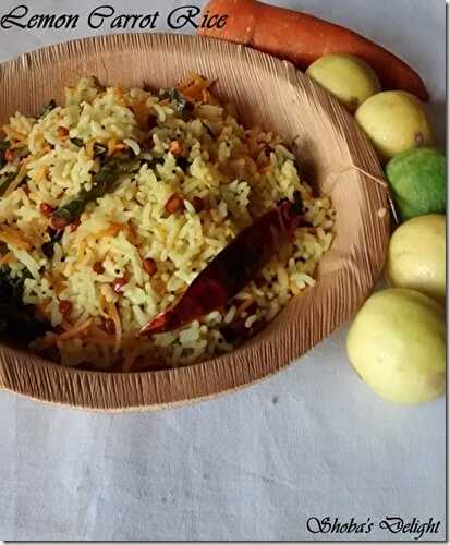 Lemon Carrot Rice–Navarathri recipes (Day 4)