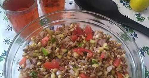 Sprouted Matki or Moth Beans Salad