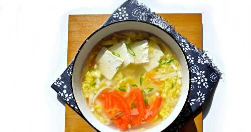 Tofu Soup with Cabbage and Tomato