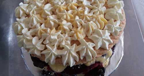 Blackberry and Custard Sponge Cake