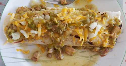Chile Verde Smothered Burrito for Improv Cooking Challenge
