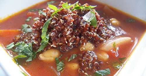 Moroccan Tomato and Chickpea soup with Quinoa for #SoupSaturdaySwappers