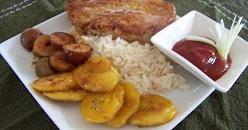 Pork with Rice and Plantain (and fresh figs)