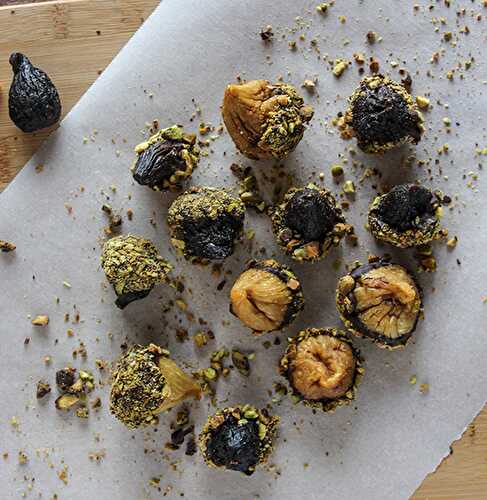 Chocolate Dipped Figs with Pistachios