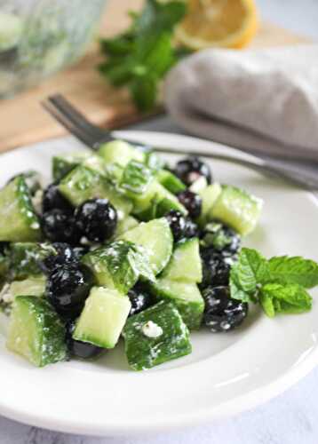 Cool and Refreshing Summer Cucumber Salad with Blueberries - Easy!