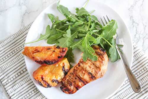 Grilld Balsamic Chicken with Peaches - Only 7 Ingredients!