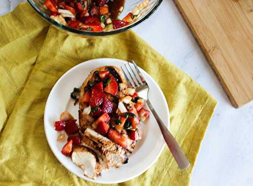 Grilled Balsamic Chicken with Strawberry Salsa