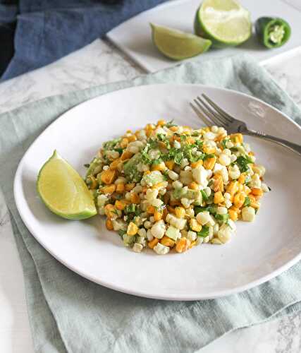 Grilled Corn Salad Recipe - Street Corn without Mayonnaise