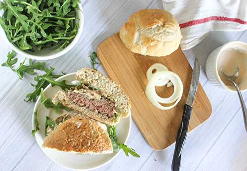 Grilled Onion Burger With Blue Cheese Recipe