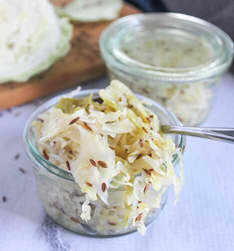 Homemade Sauerkraut In A Jar